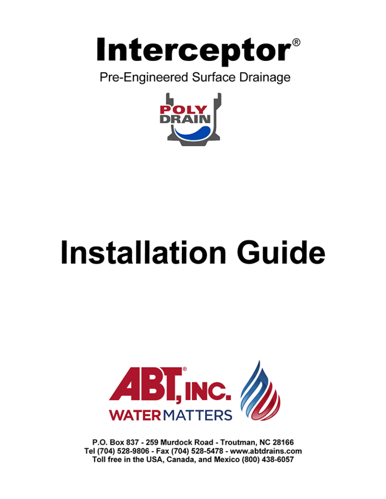 Installation Manuals ABT Inc.